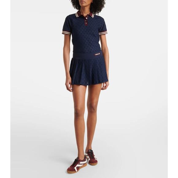 Tory Burch Terry Jacquard Mini Tennis Skirt - XS Snow White - Picture 3 of 5